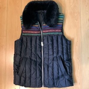 Topshop Puffer Vest Fur Trim Collar Size 8